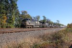 Five locomotives on the head end of train 25G coming through Cove PA